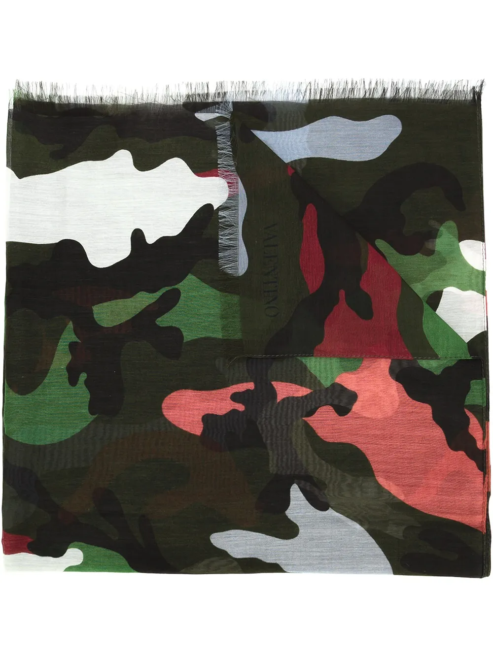 

Шарф с камуфляжным принтом Valentino Garavani, зеленый