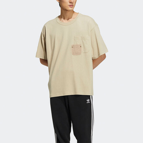 Футболка оригиналы adicolor карман футболка Adidas, бежевый — фото 2