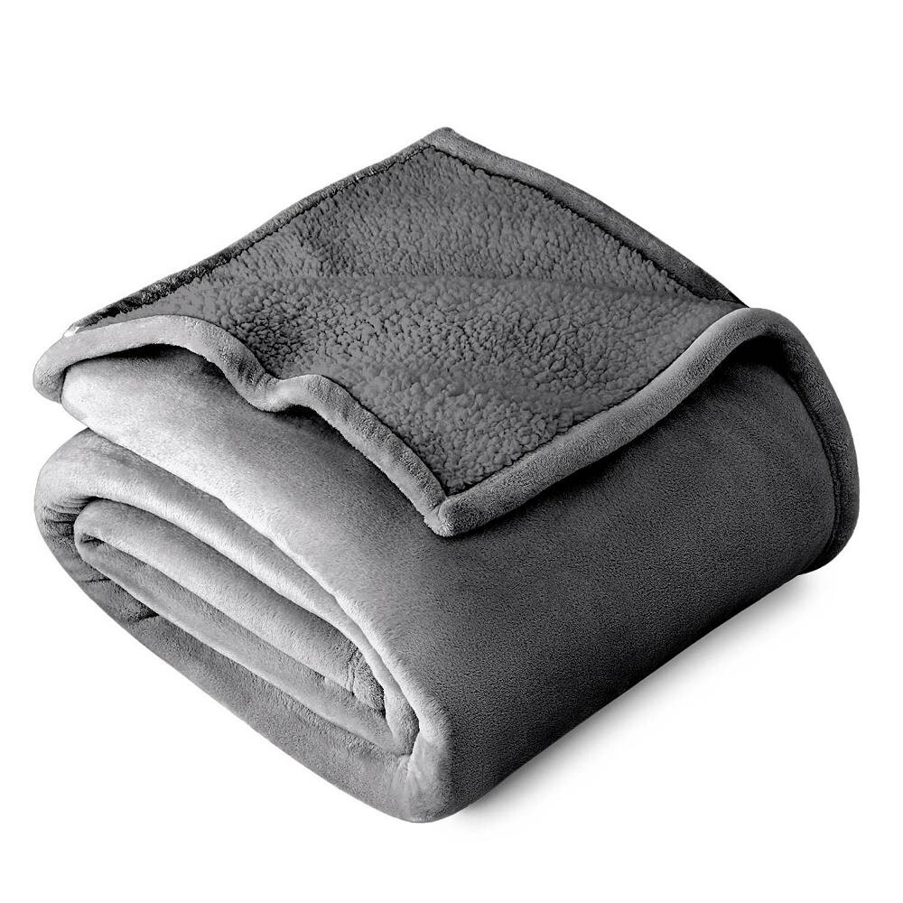 

Шерповое флисовое одеяло Bare Home, цвет Grey And Grey