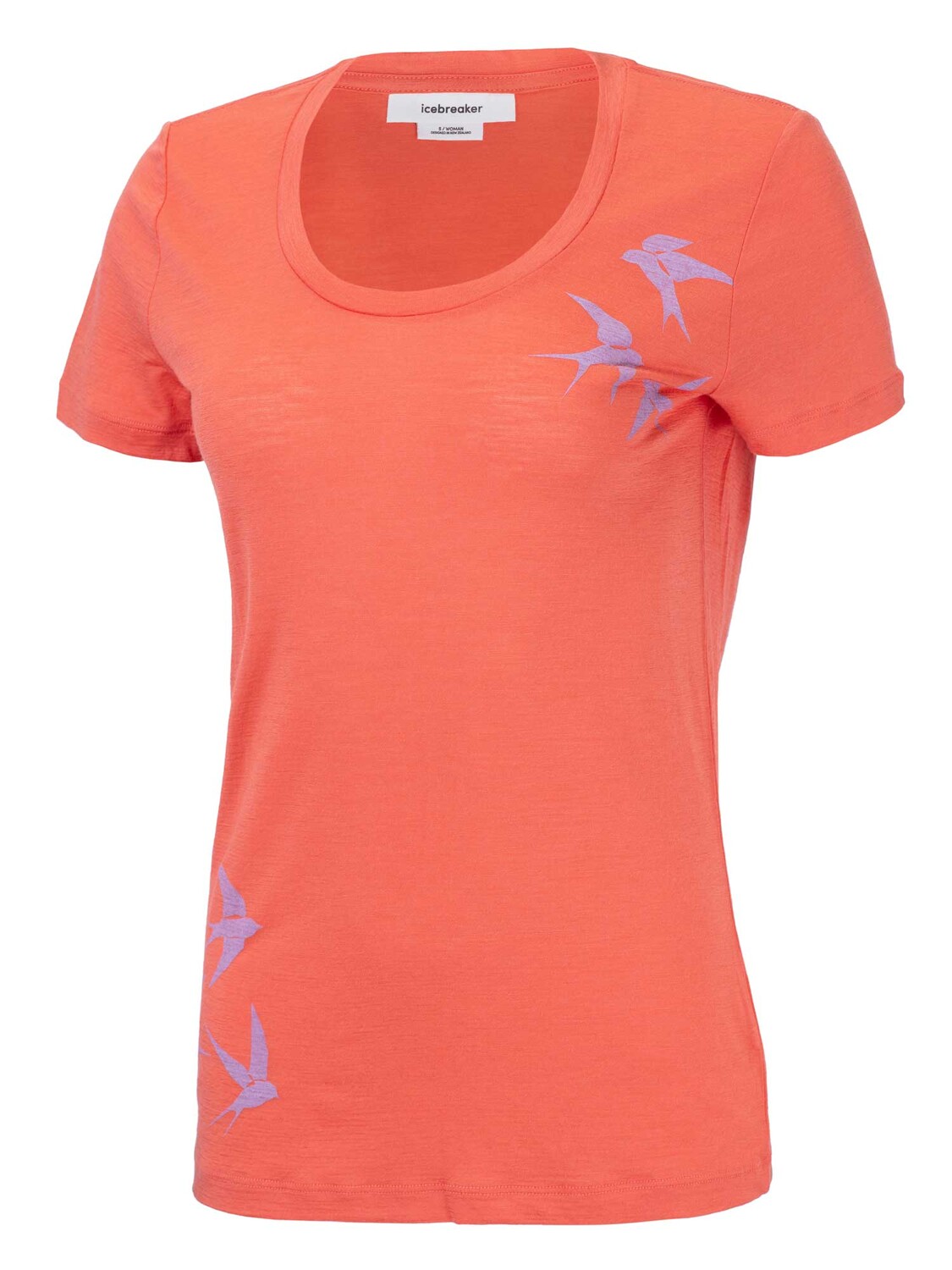 

Футболка Icebreaker W Tech Lite II SS Scoop Tee Swarming Shape, красный