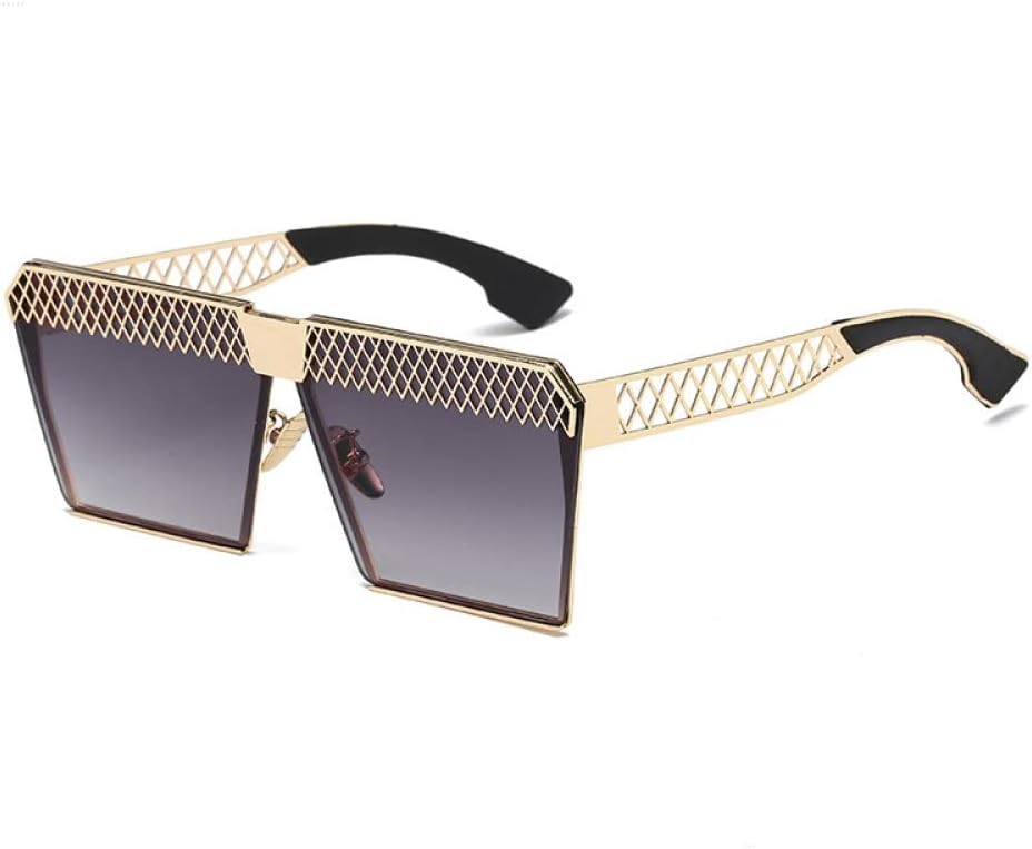 

Большие солнцезащитные очки для женщин и мужчин в стиле ретро, ​​для вождения автомобиля, защита от ультрафиолета UV400, металлические солнцезащитные очки LANGSER, Gold Gray