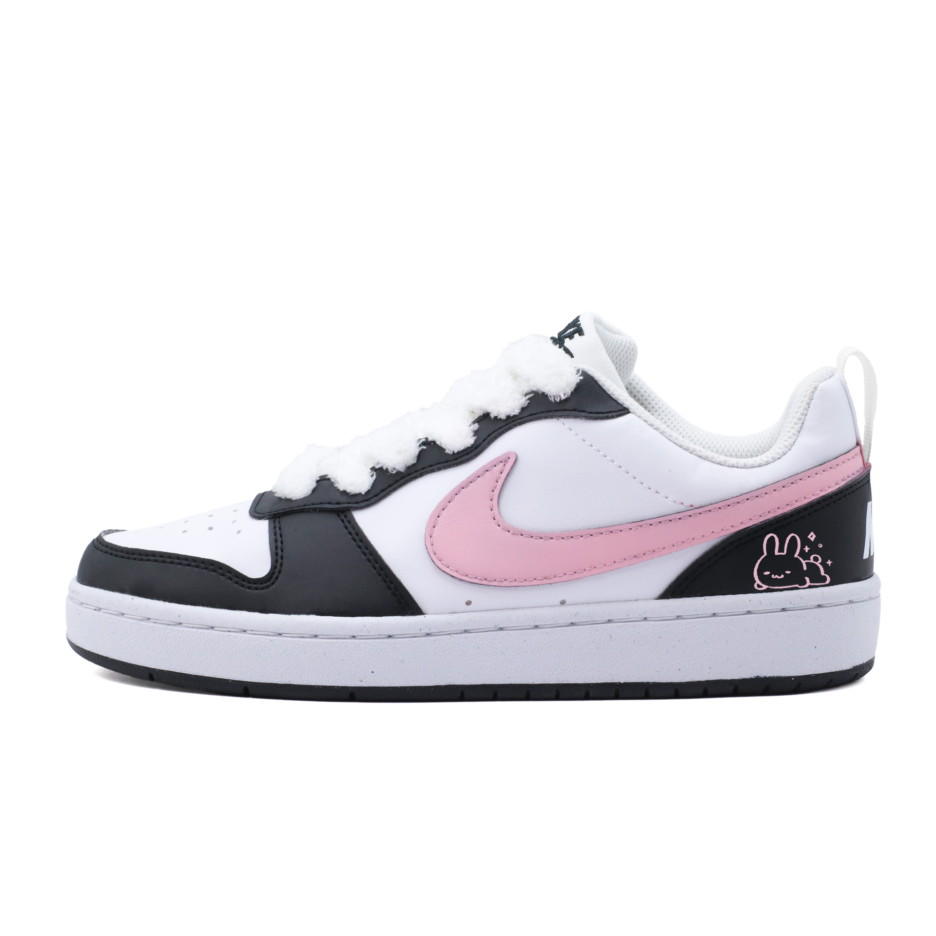 

Детские скейтерские кроссовки Court Borough для младших школьников Nike, черный/белый/розовый