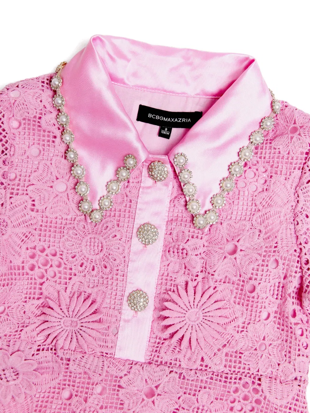 Платье, украшенное кружевом Bcbg Kids, розовый — фото 4
