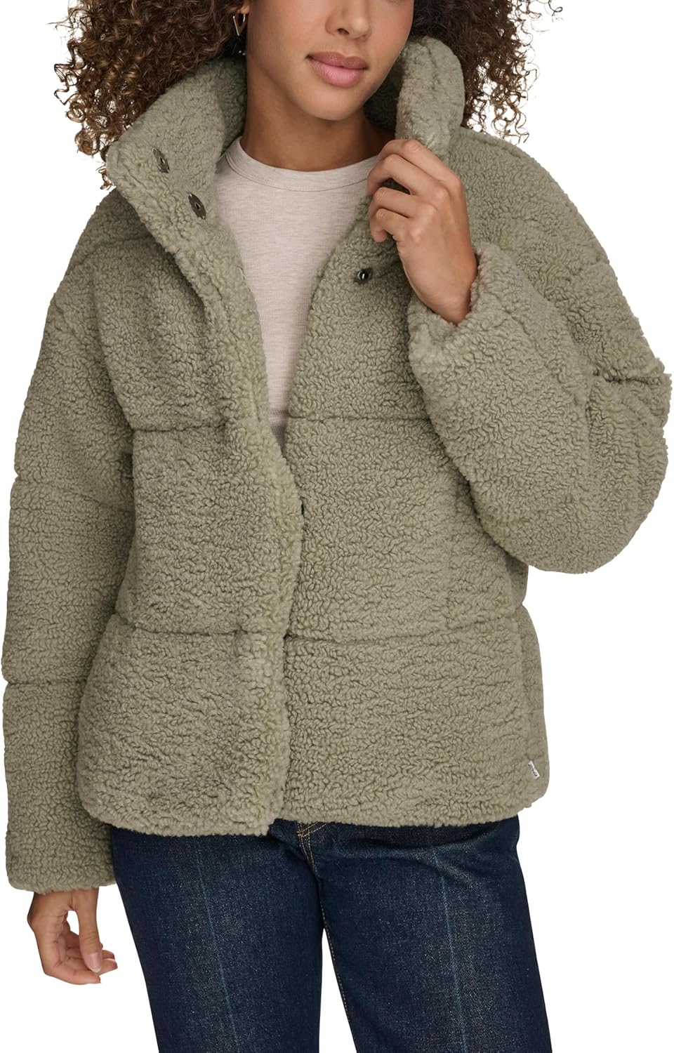 

Levi's Женское длинное стеганое пальто в стиле пэчворк, Seafoam Shortie