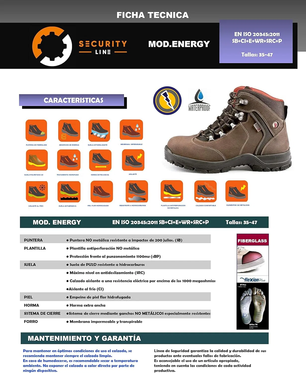 Мужская противопожарная обувь Security Line New Energy SBP Ci SRC, Black — фото 3
