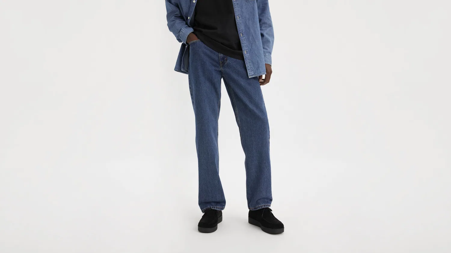 Мужские джинсы 505 Regular Levi's, темно-синий вымытый
