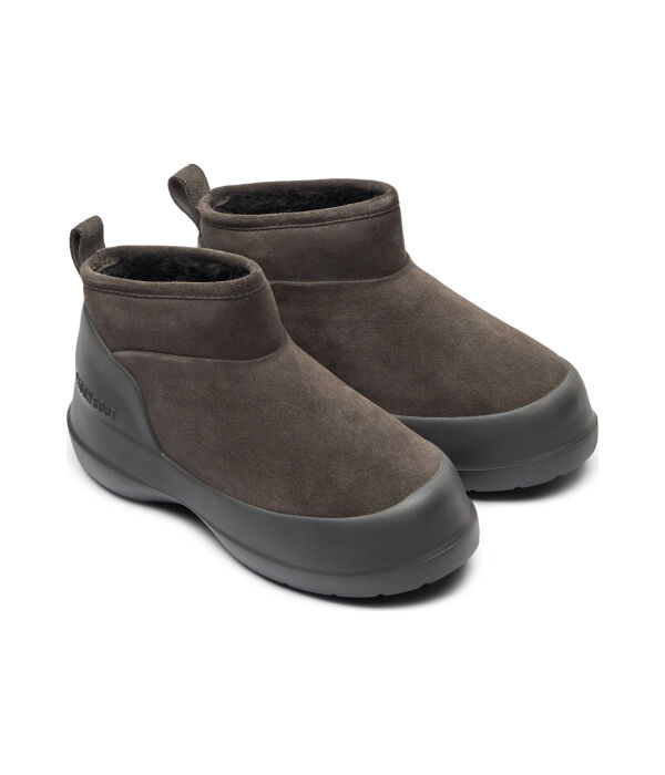 Зимние ботинки женские Moon Boot Luna замшевые короткие, серый — фото 3