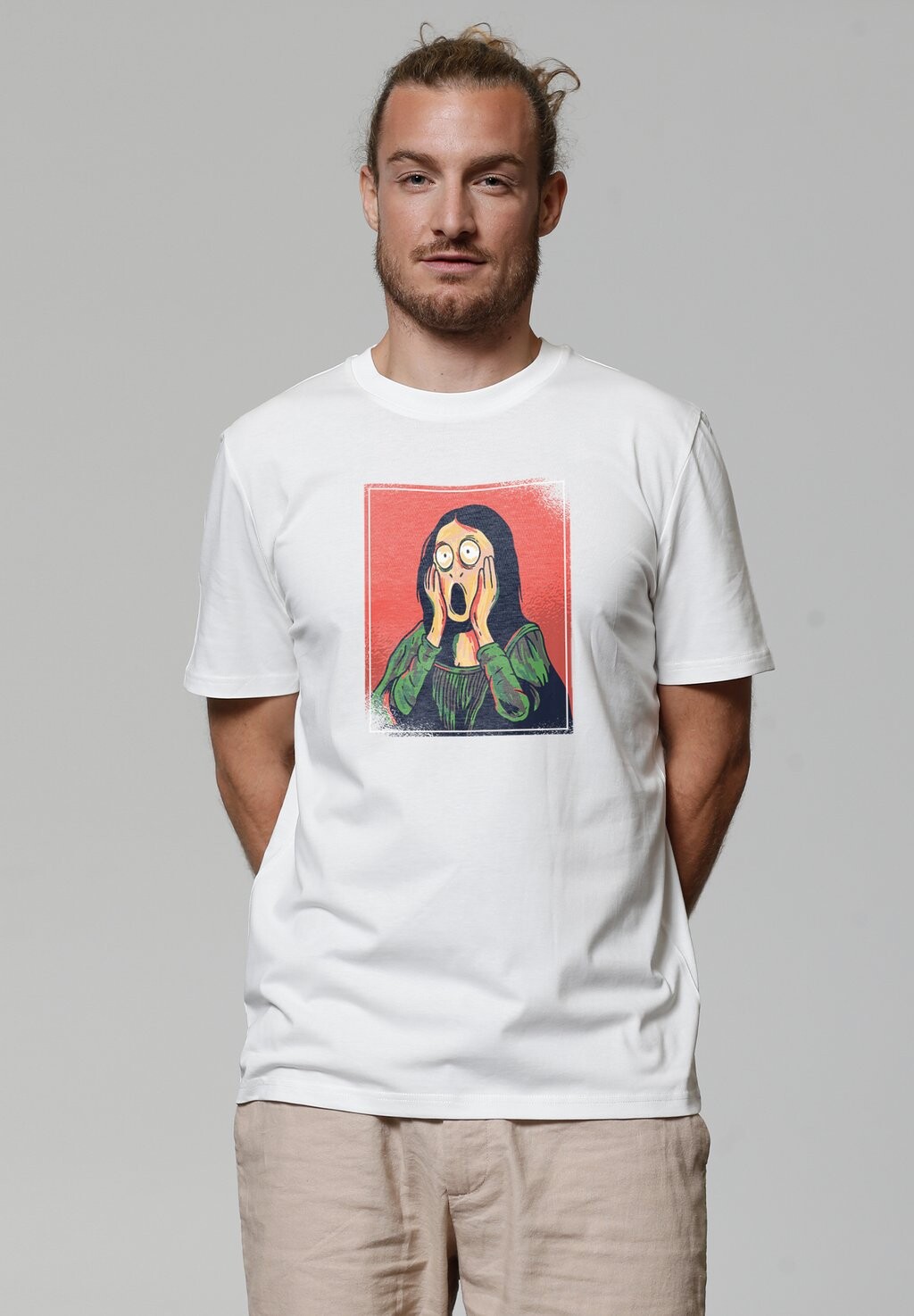 

Футболка с принтом MONA LISA SCREAM watapparel, белый