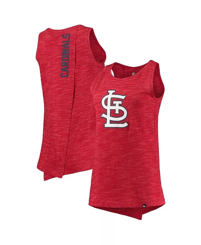 

Женская красная майка St. Louis Cardinals Space Dye с узлом на спине New Era