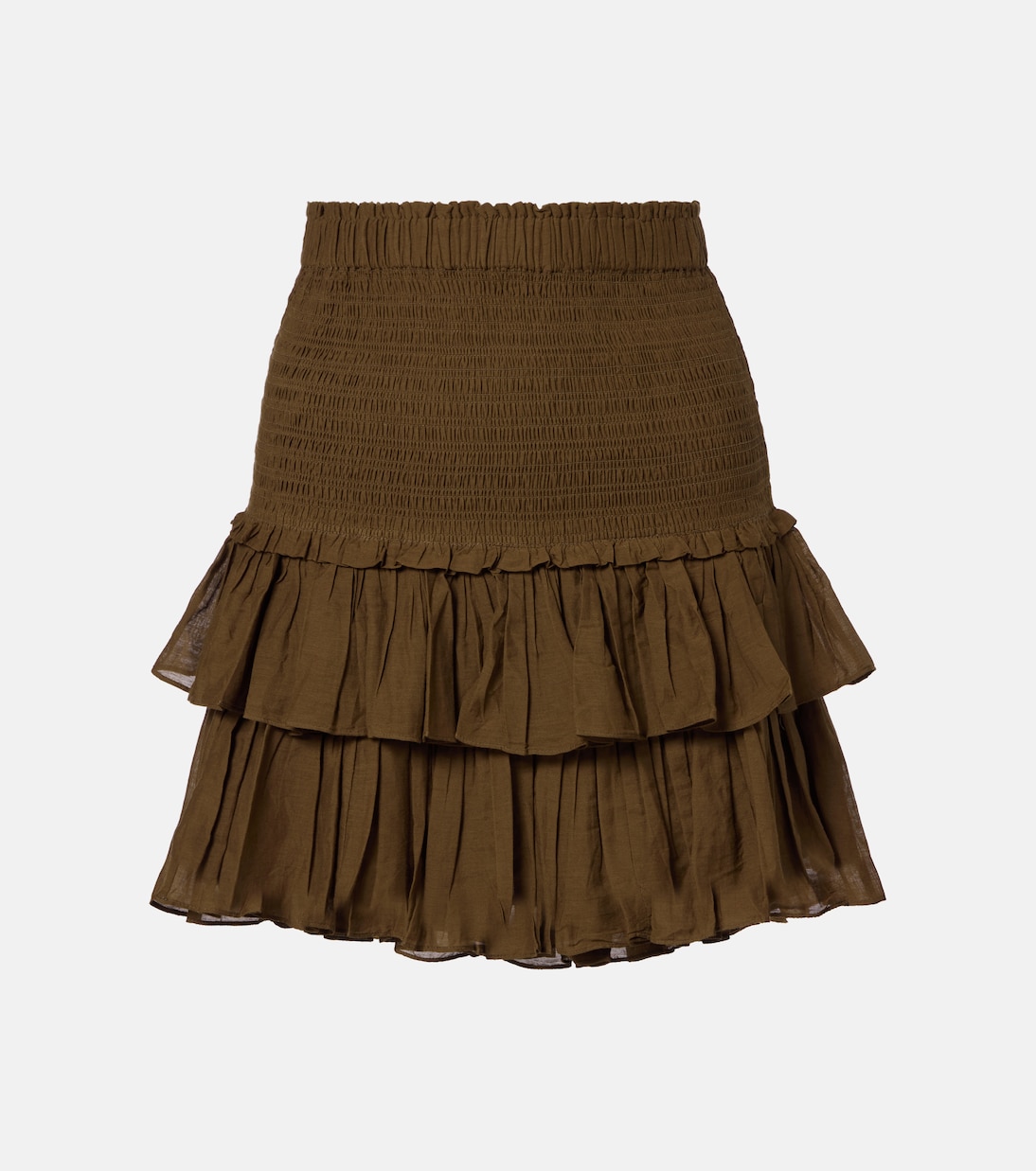 

Мини-юбка из хлопковой смеси Naomi со сборками Marant Etoile, Dark Khaki