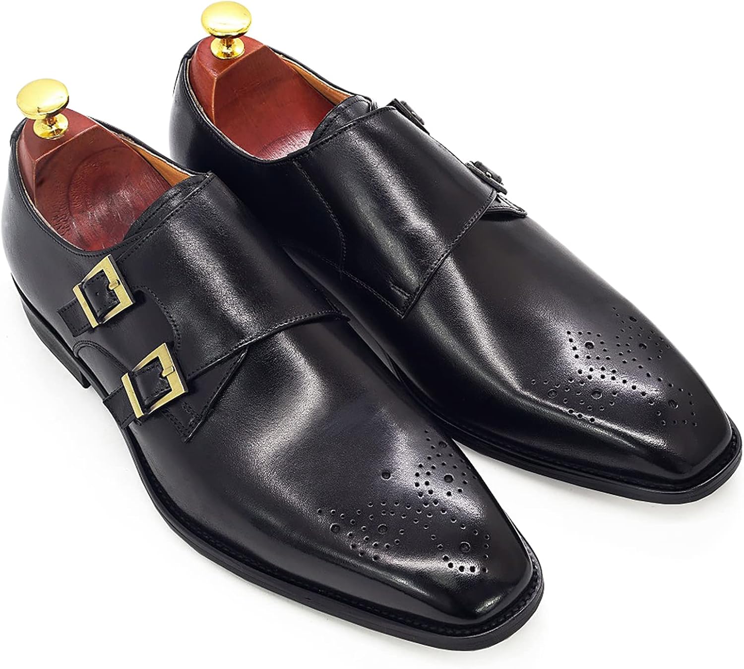 

Мужские ретро-лоферы в итальянском стиле, настоящая кожа, туфли-монахи с пряжкой, слипоны, офисные и праздничные туфли, черные, размер 46 Generic