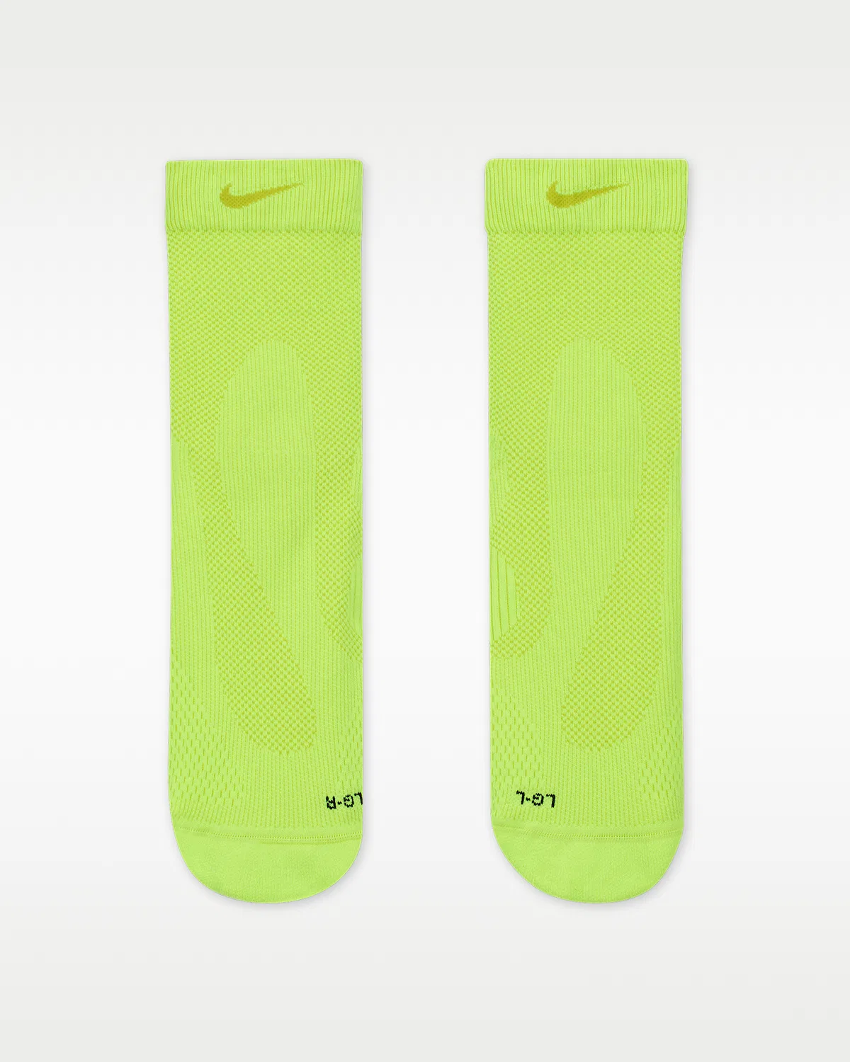 Nike Run Running Micro-Crew Socks (1 пара) Lightweight, Volt/Bright Cactus/Black/Bright Cactus — фото 2