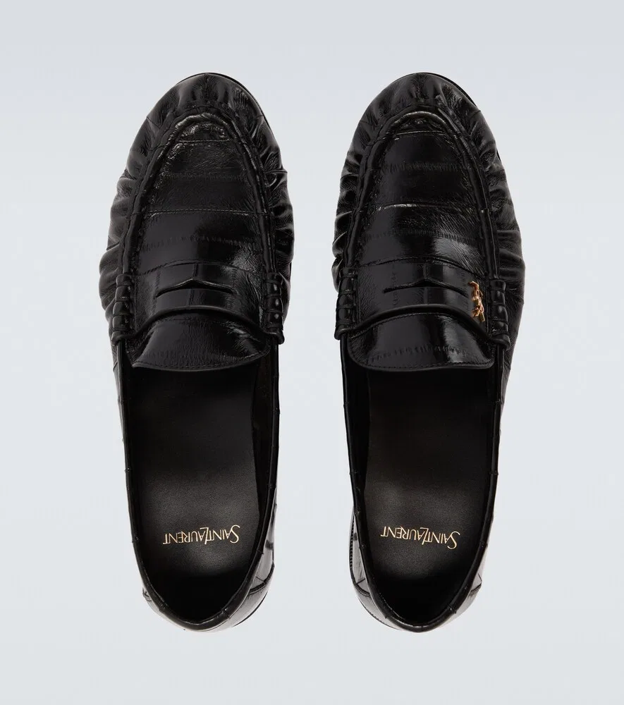 Лоферы Le Loafer из кожи угря Saint Laurent, черный — фото 4