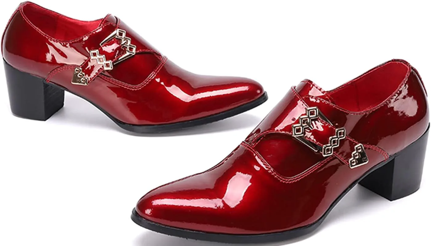 

Мужские лоферы Santimon, повседневные туфли без шнуровки с пряжкой, из натуральной кожи, модные вечериночные туфли, туфли на бал, для певцов, диско-мокасины, бар, ковбойские туфли с каблуком для мужчин