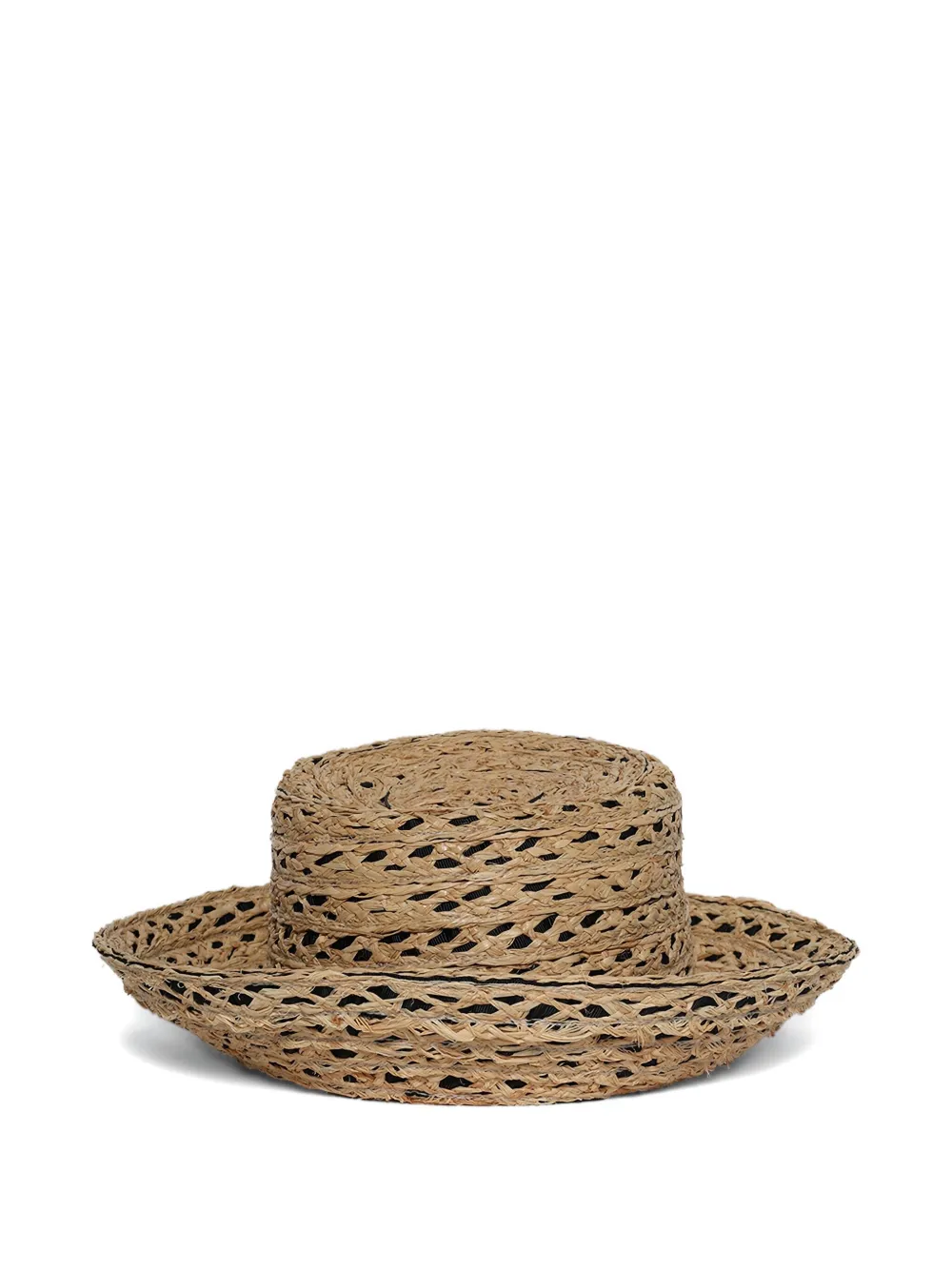 

Шляпа из плетеной соломы с плоской тульей Gigi Burris Millinery, нейтральный
