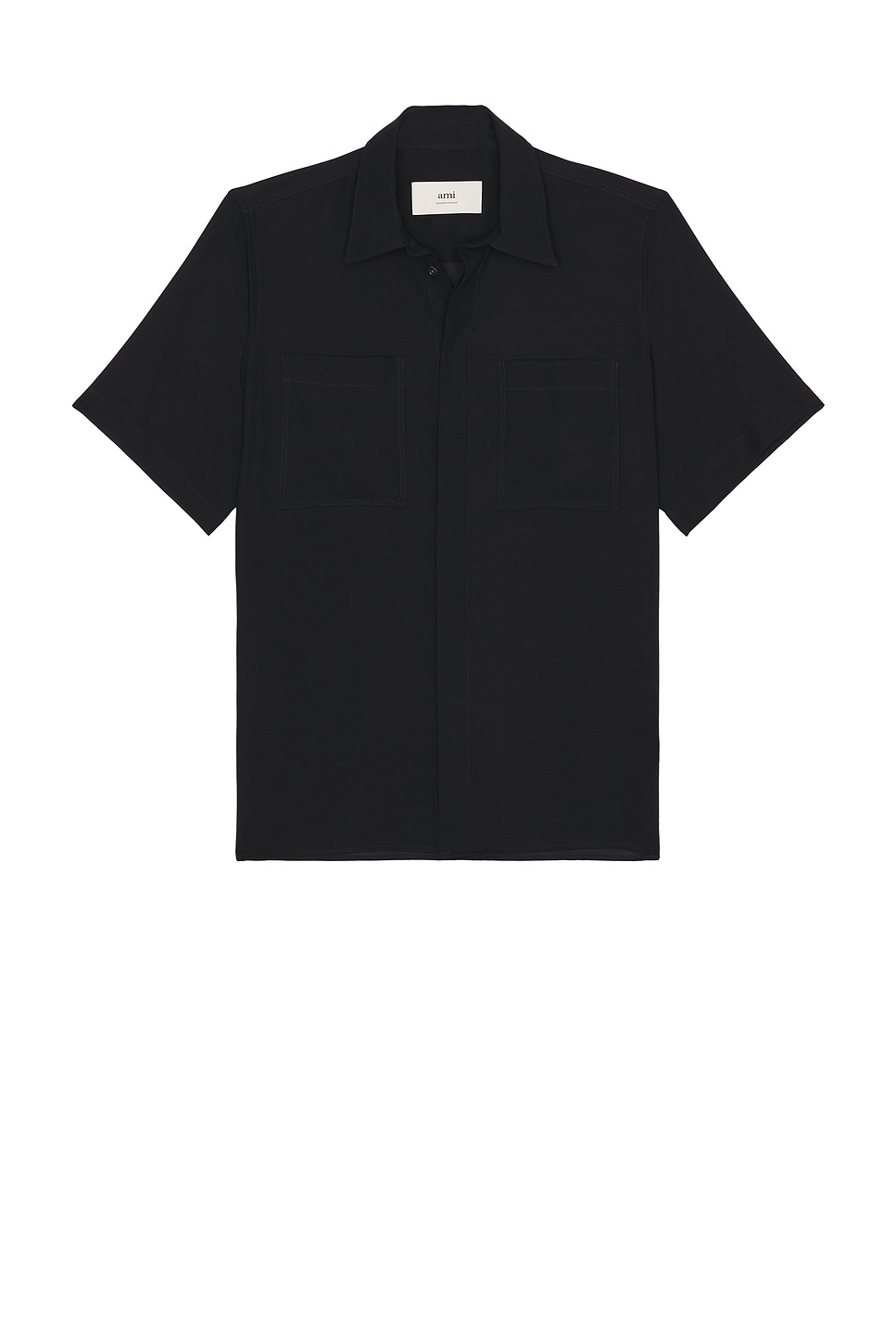 

Классическая рубашка с коротким рукавом Ami Paris, Navy Blue