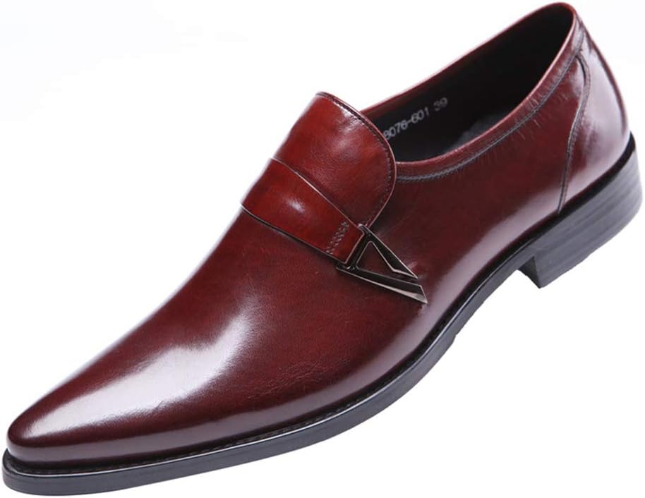 

Мужские классические туфли, британские деловые кожаные туфли из коровьей кожи, формальная обувь, городская ходьба, работа, банкет, красные - 41/UK 7.5/US 8 Jlfzc