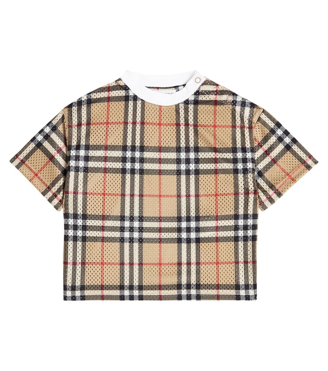 

Футболка в клетку Baby Burberry Burberry Kids, цвет archive beigee ip chk