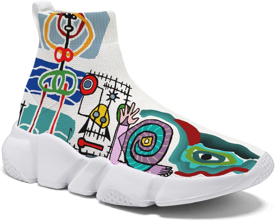 

Мужская модная обувь-граффити - кроссовки большого размера, абстрактные арт-носки для женщин Hetios, Abstract_art 09