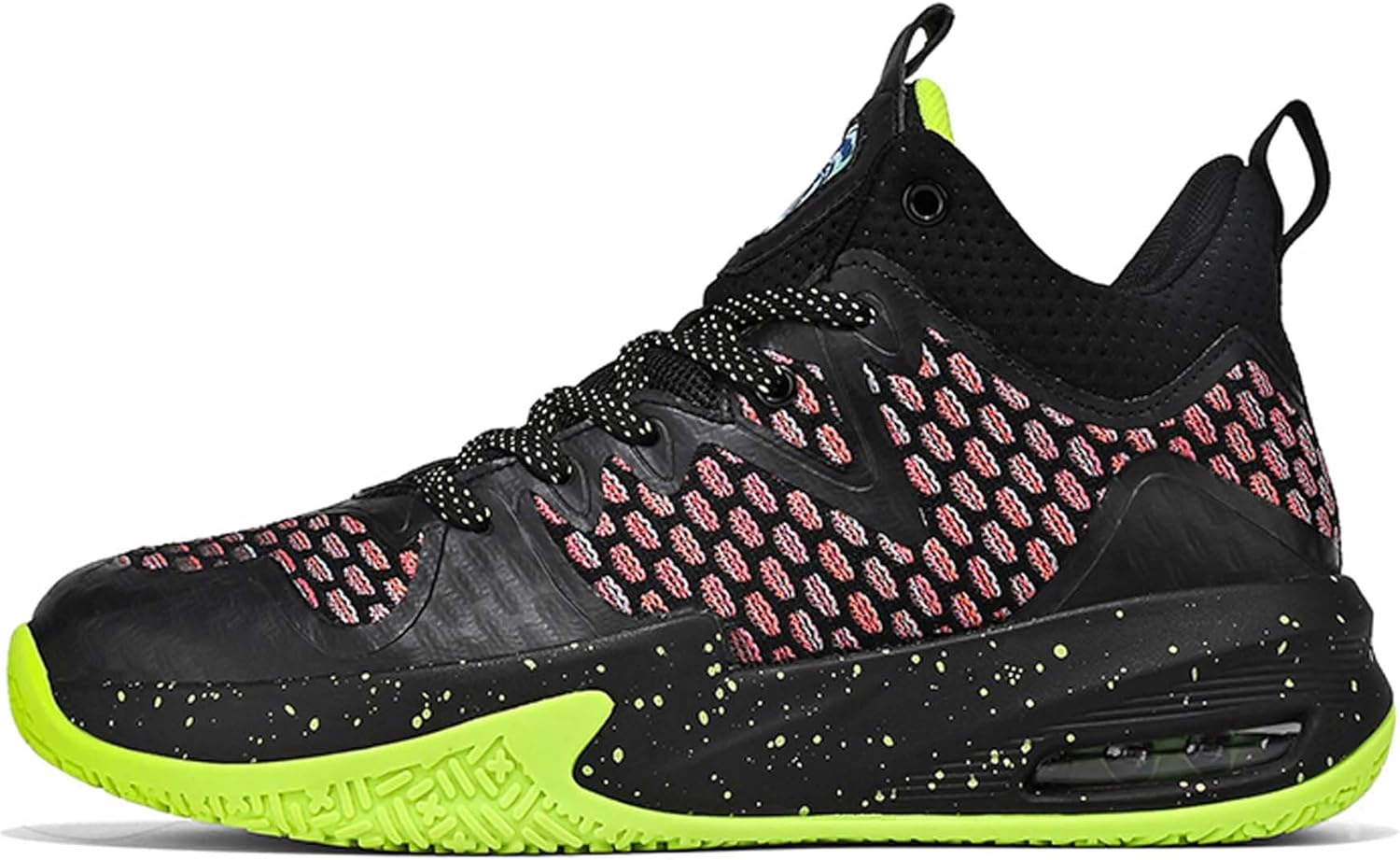 

Мужские белые кроссовки средней высоты на шнуровке для баскетбола с резиновой подошвой, высокой эластичностью, легкие и дышащие повседневные кроссовки, износостойкие и прочные походные обувь, обувь для фитнес-тренировок Dzbajrqm