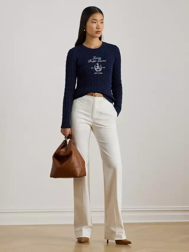 Вязаный свитер Lauren Rinett с рельефной вязкой косичка Ralph Lauren — фото 4