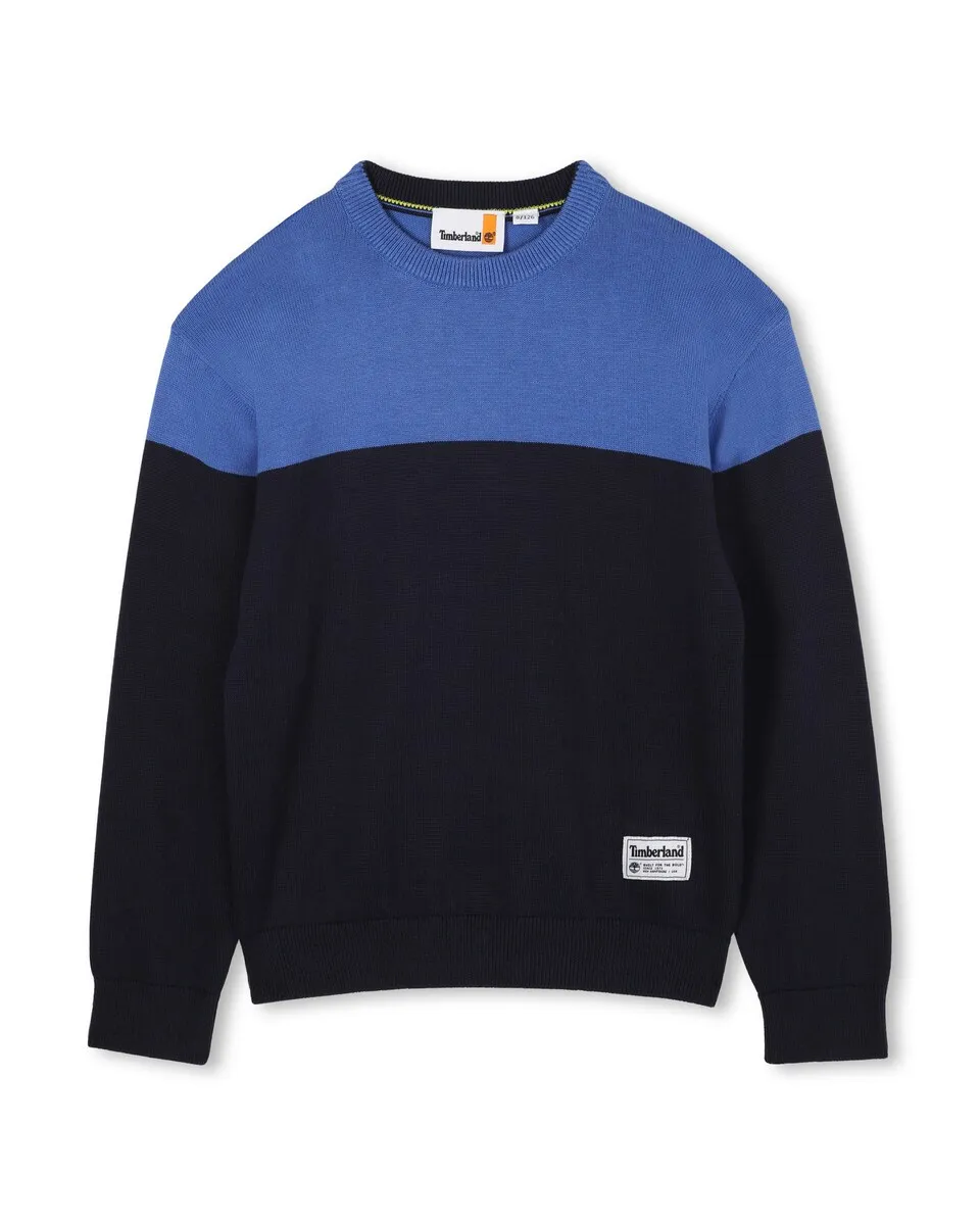

Детский хлопковый джемпер Timberland, темно-синий