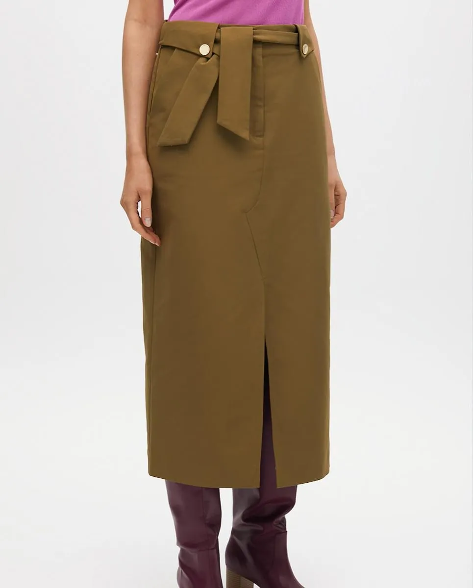 

Юбка с передним разрезом и регулируемым поясом Lola Casademunt, коричневый