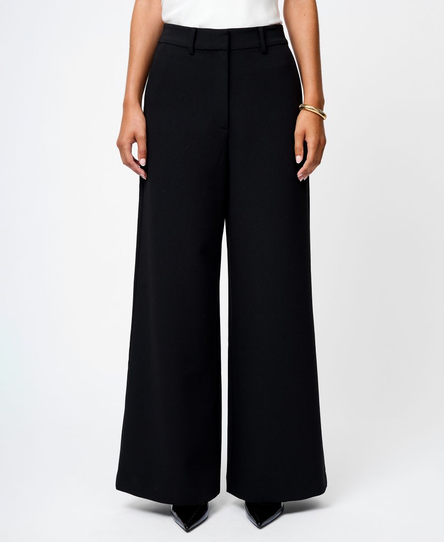 

Женские брюки Azra из саржи с широкими штанинами French Connection, Black