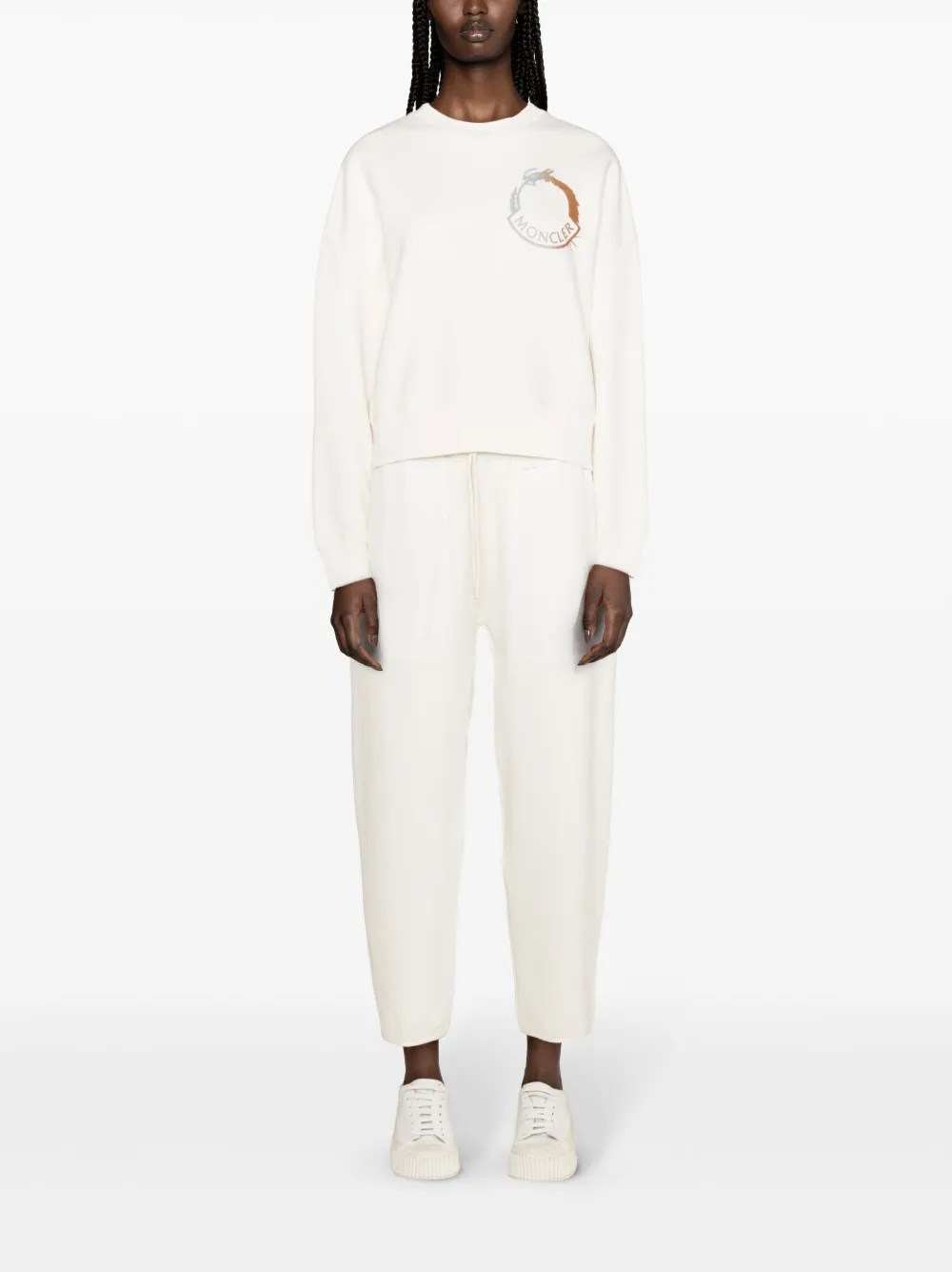 Спортивные брюки с контрастными вставками MONCLER, белый — фото 2