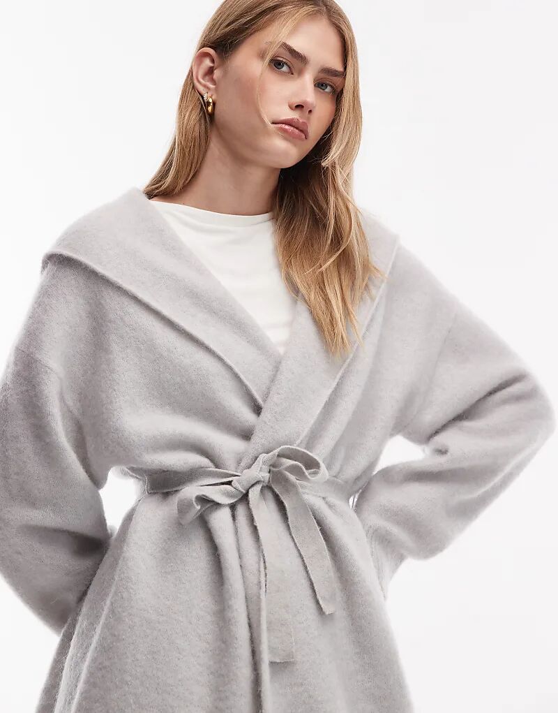 

Свободный кардиган миди ARKET из шерсти альпаки с завязками спереди, темно-серого цвета