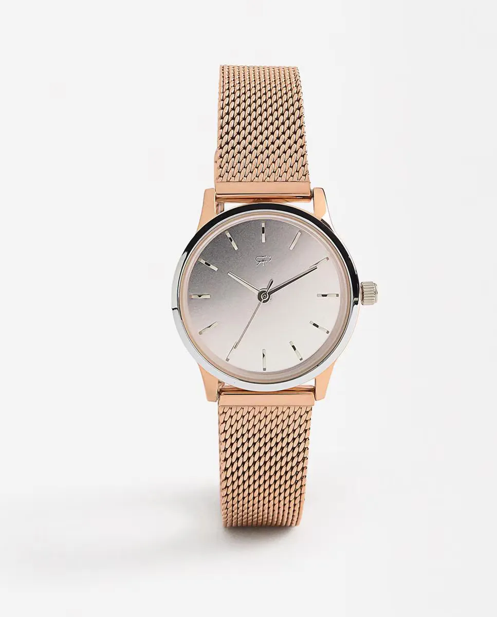 

Женские круглые часы Parfois из нержавеющей стали, розовое золото