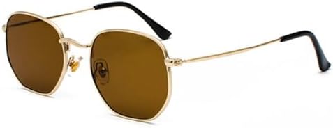 

Солнцезащитные очки 2027 года для мужчин и женщин, квадратная многоугольная форма, ретро-оправа, металлический каркас, защита от УФ-излучения TOP UV400 MTZJH, C06 Gold Tea