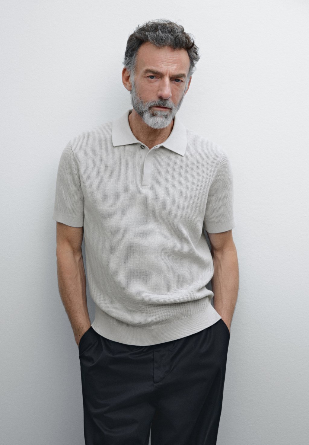 

Рубашка поло Massimo Dutti, светло-серый