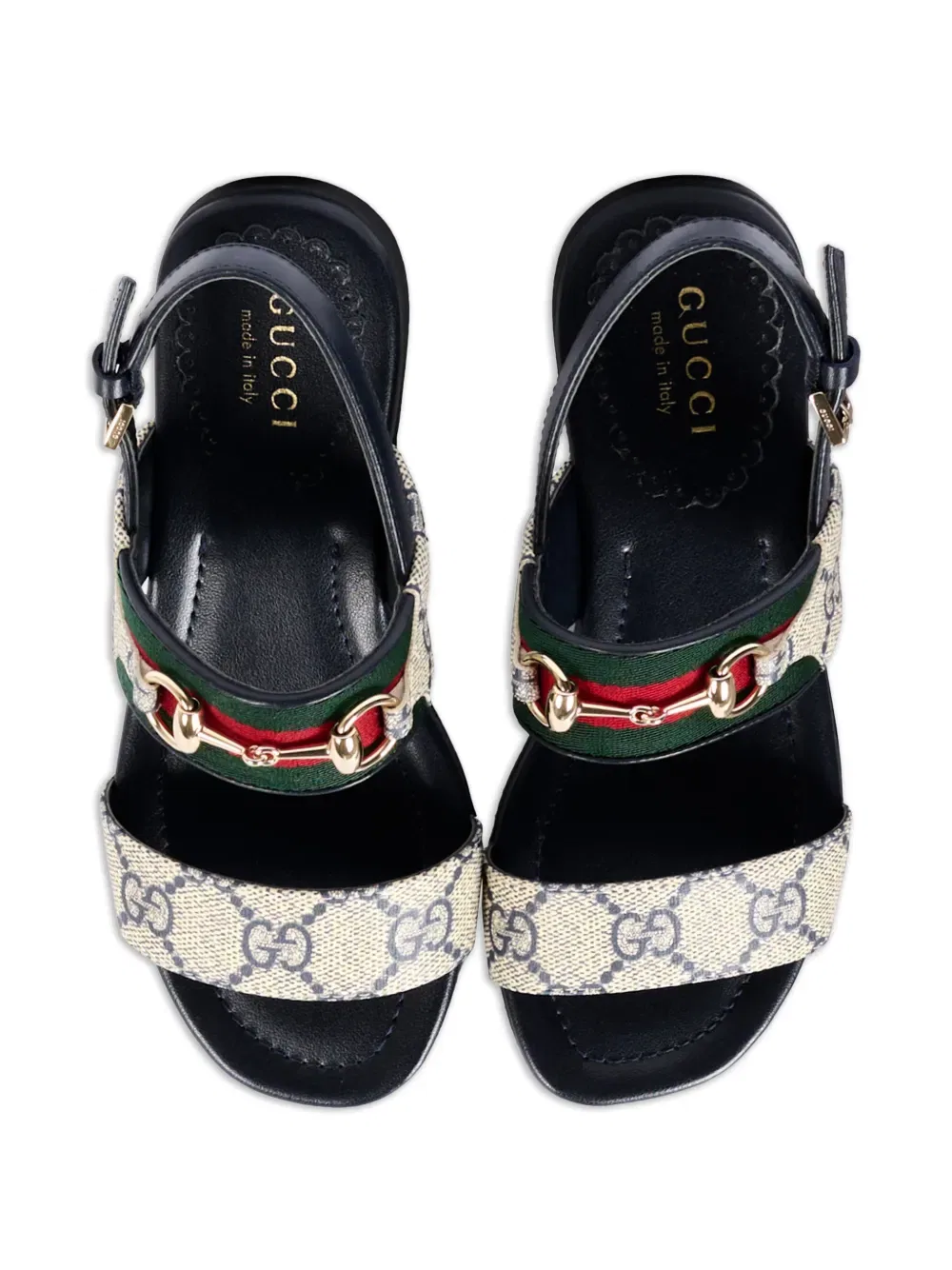 Сандалии с ремешком с логотипом Gucci Kids, синий — фото 4