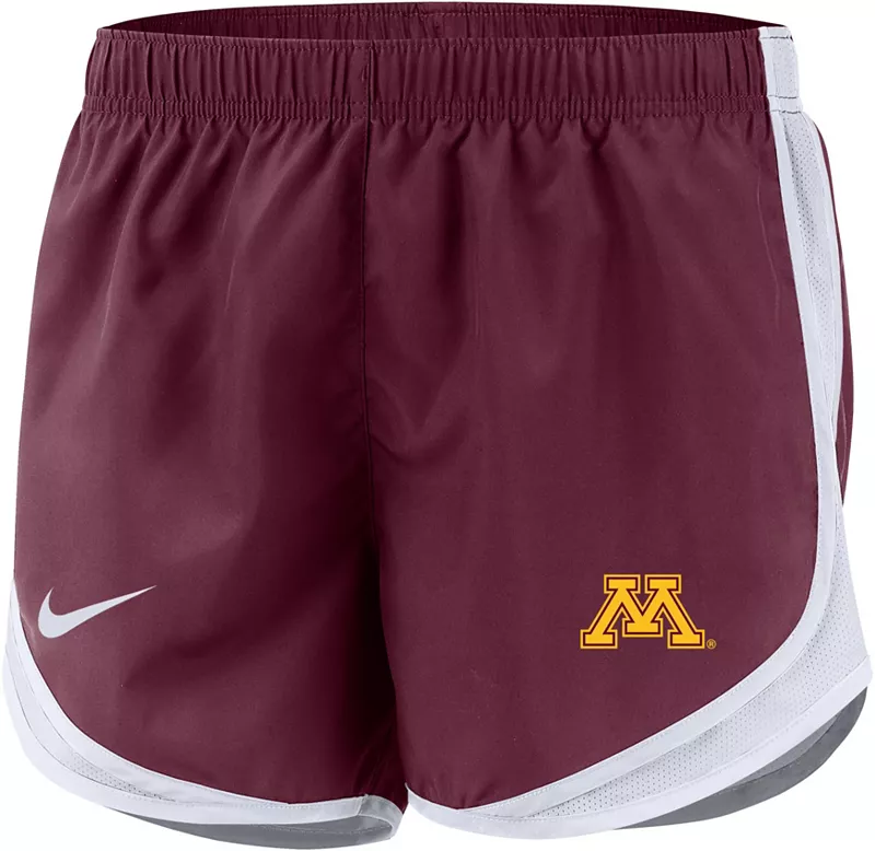 

Женские шорты Nike Minnesota Golden Gophers бордового цвета Dri-FIT Tempo