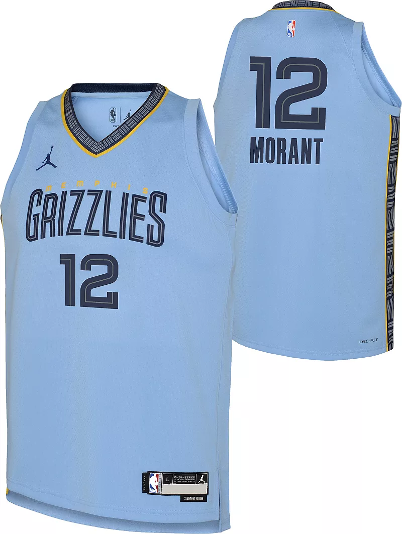 

Синяя майка Jordan Youth Memphis Grizzlies Ja Morant № 12 Dri-FIT Swingman