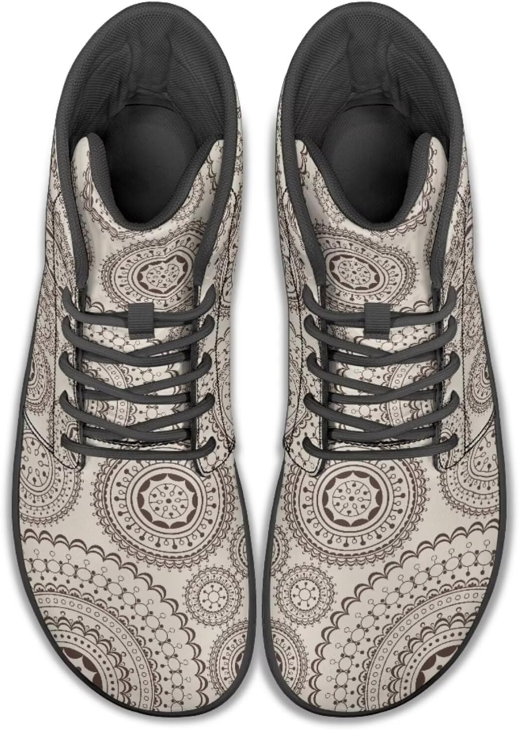 

Высокие кроссовки с мандалой для походов и прогулок, резиновая подошва, минималистичные кроссовки для бега для мужчин, обувь с нулевым перепадом Watdotory, Bohemian Mandala Pattern