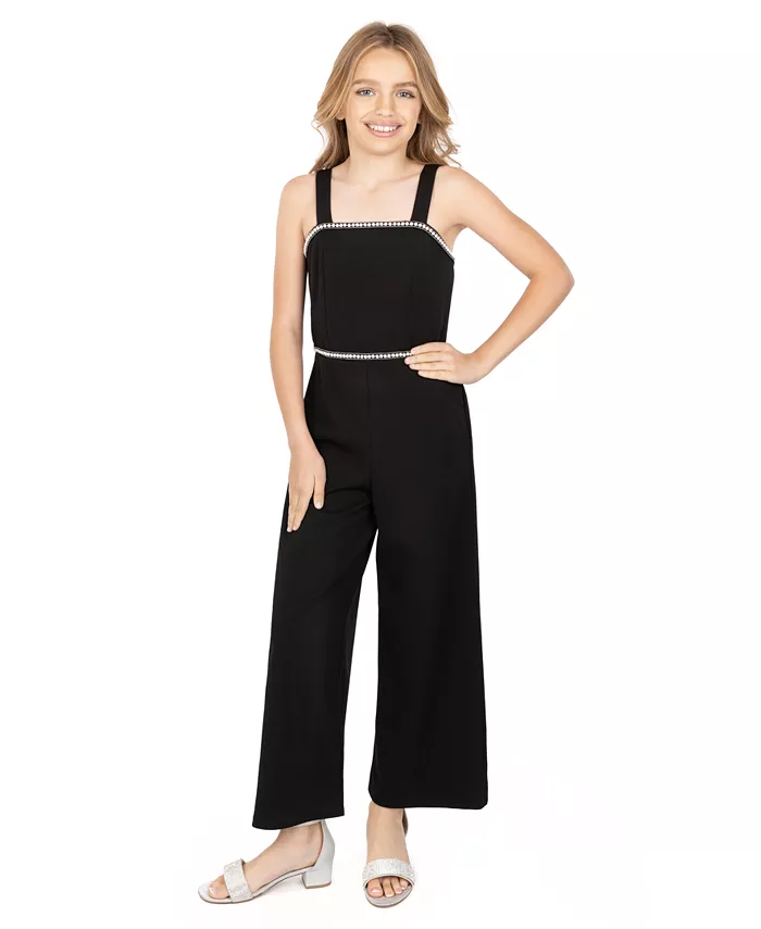 

Большие девочки макси длина безрукавный квадратный вырез комбинезон Speechless, черный