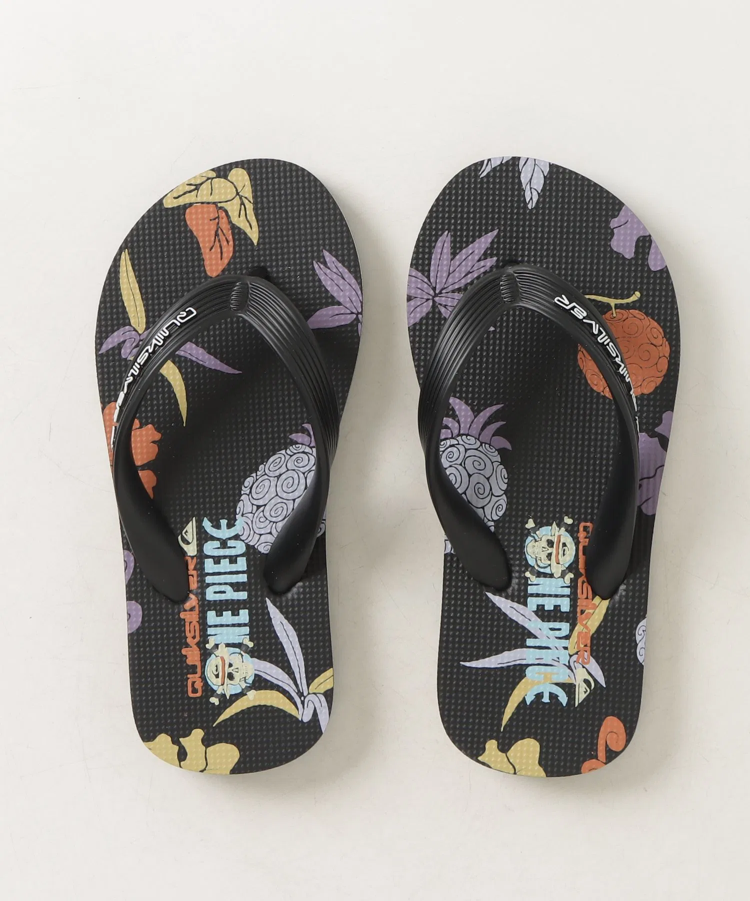 Детские сандалии Quiksilver MOLOKAI ART с принтом ONE PIECE чёрные