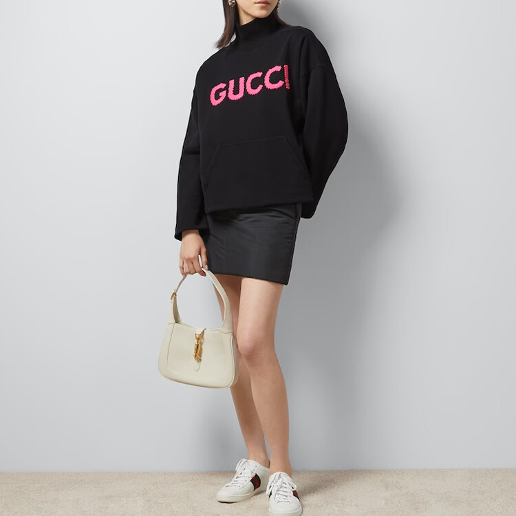 Толстовка женская Gucci, двухцветный дизайн, черный / розовый — фото 2