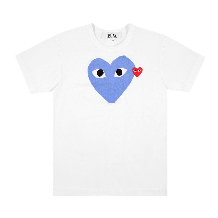 

Футболка Comme des Garçons Short-Sleeve Play T-Shirt With Blue Heart, Blue/White
