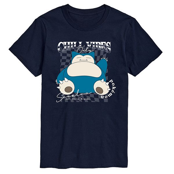 

Футболка с принтом Men's Pokémon Snorlax chill vibes only Licensed Character, Navy