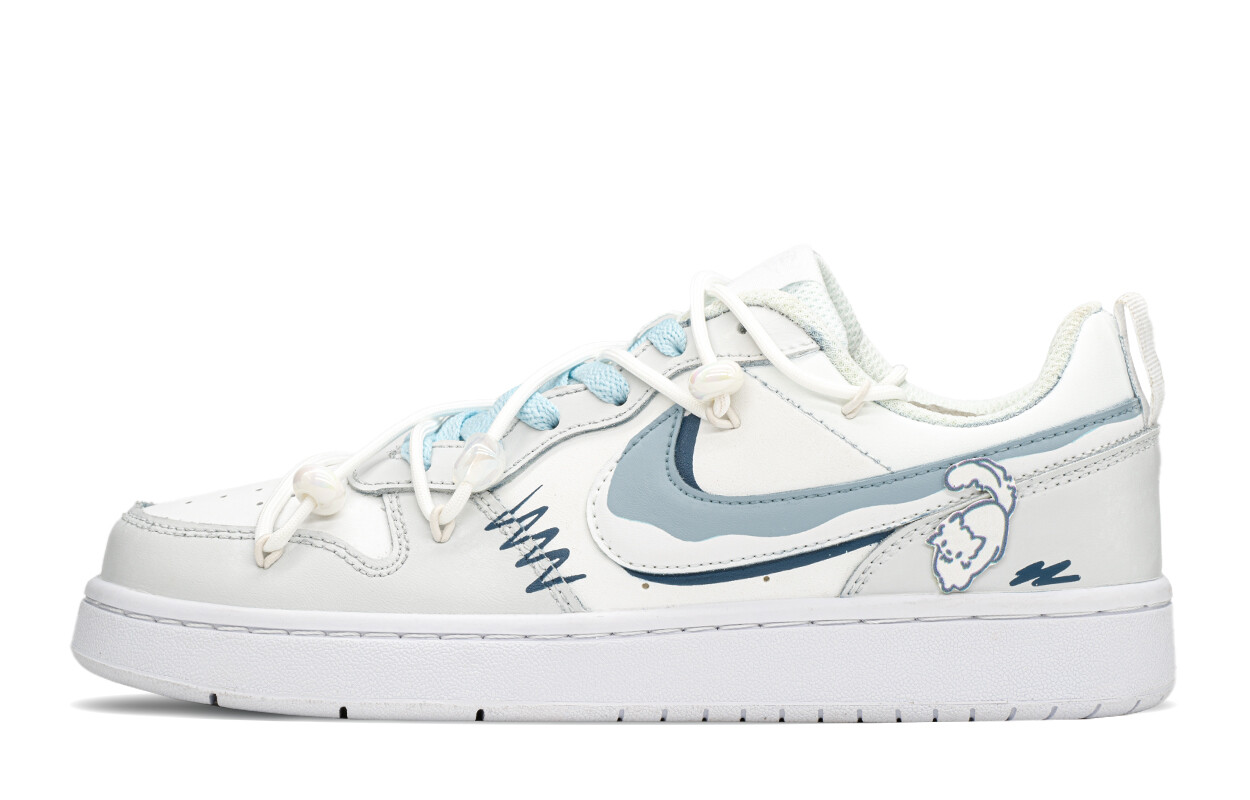 

Кроссовки Nike Court Borough Skateboarding Shoes Women's Low-top Gray/Blue, серый/синий