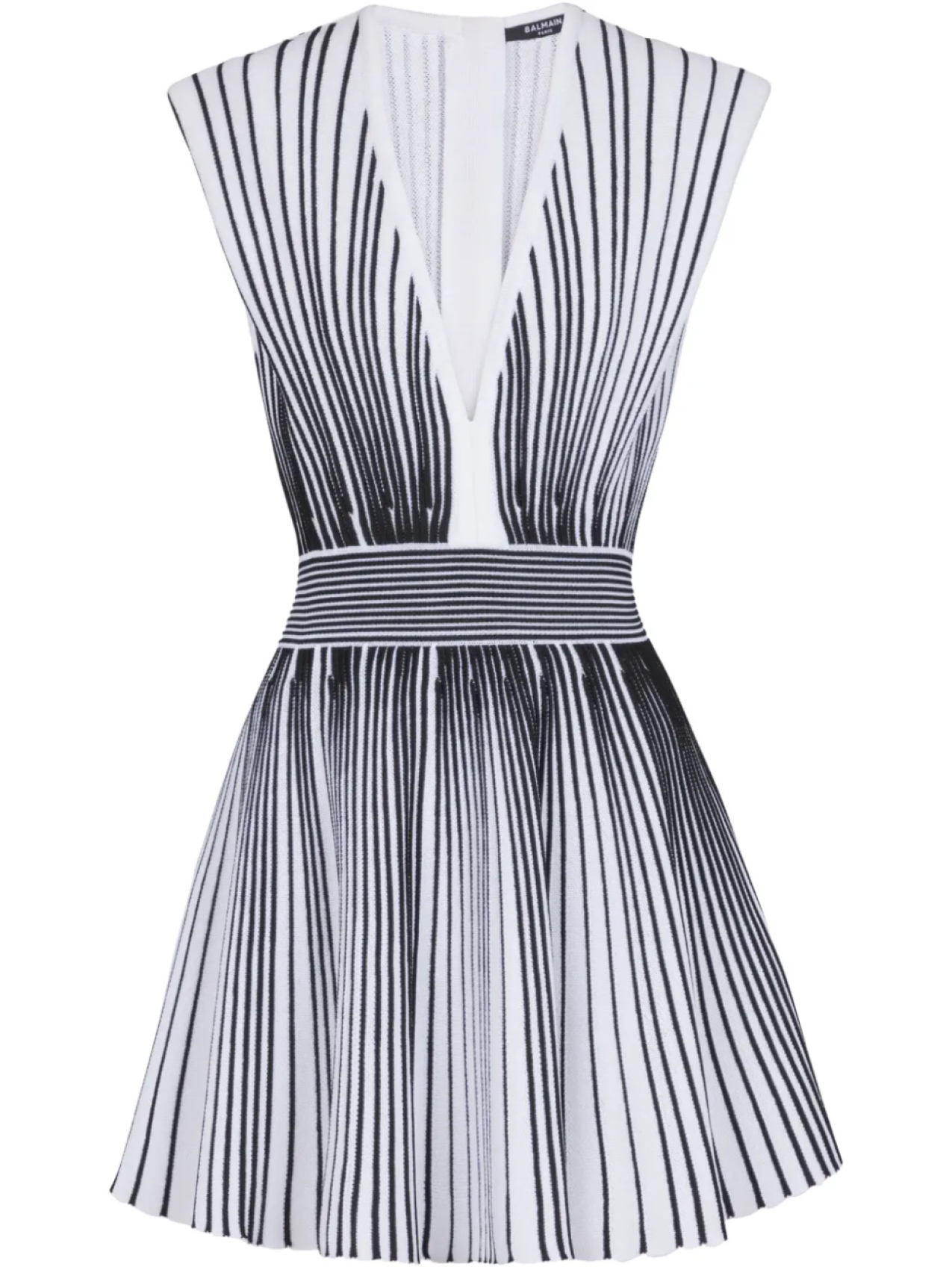 

Balmain расклешенное платье в двух тонах, белый