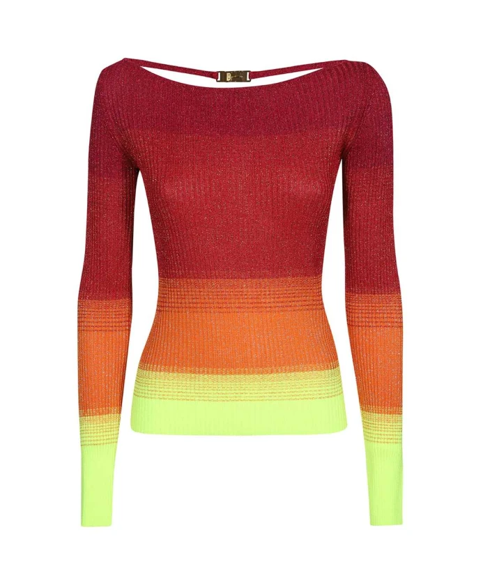 

Пуловер с круглым вырезом и ребристой отделкой из люрекса Gcds, мультиколор