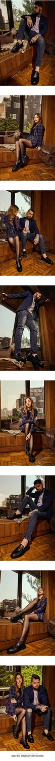Мужские лоферы пенни из искусственной кожи, матово-чёрные, от Bsqt By Classy — фото 4