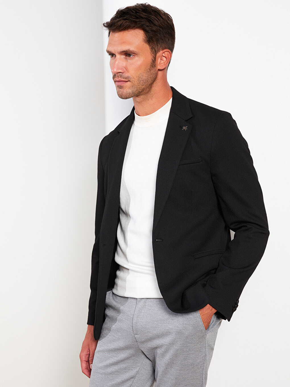 

Мужская куртка Slim Fit из пике LCW Vision