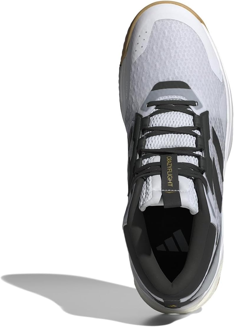 Мужские кроссовки Adidas Crazyflight 5 Mid Top для зала, белый/черный/серый — фото 3