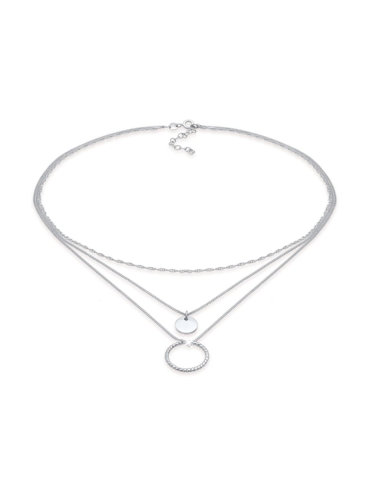 

Elli Колье из серебра 925 пробы: круг, диск, витой в серебре