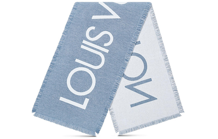 

LOUIS VUITTON Кашемировый вязаный шарф женский, Blue